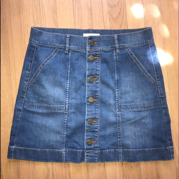 LOFT button-up Jean skirt - Picture 1 of 7